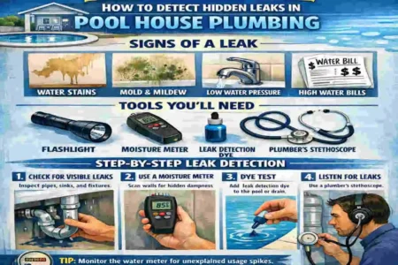 how to find leak in pool house plumbing