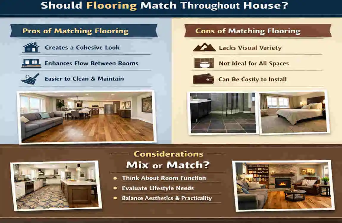 should flooring match throughout house