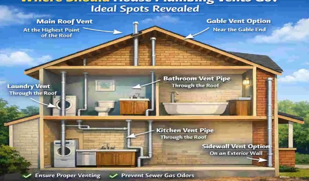 where should a house plumbing vent be located