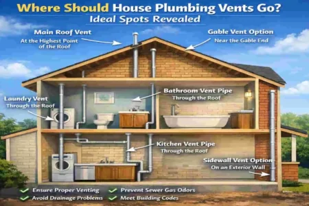 where should a house plumbing vent be located
