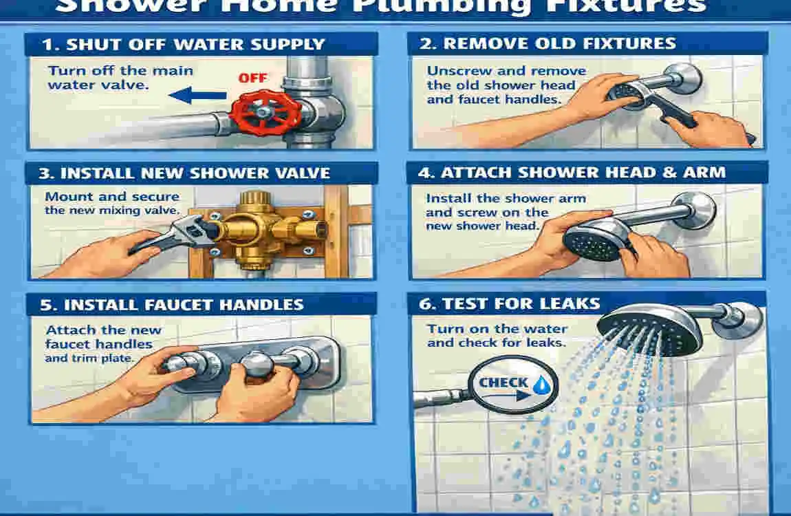 how to install shower home plumbing fixtures
