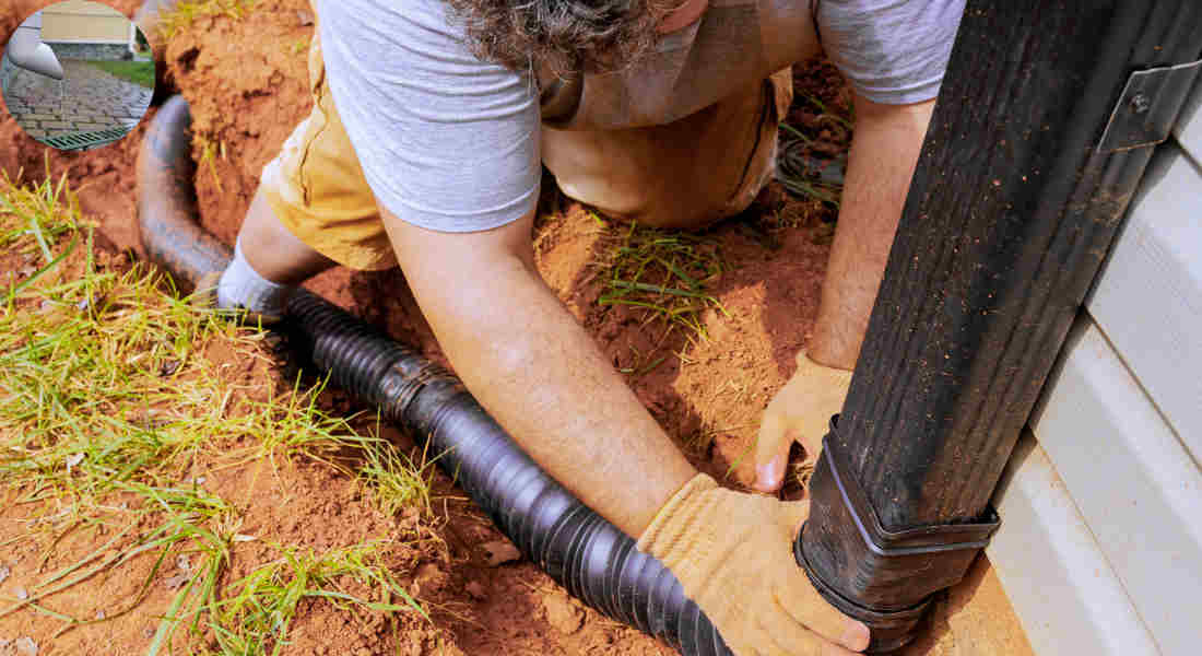 how to drain downspout water away from house