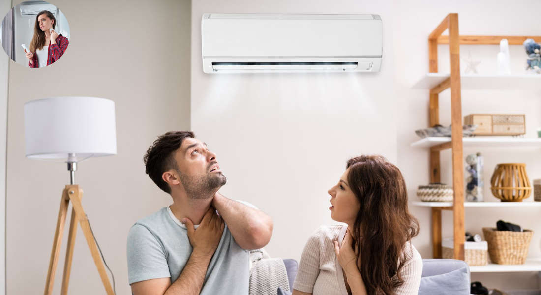 why does my house feel damp with ac on