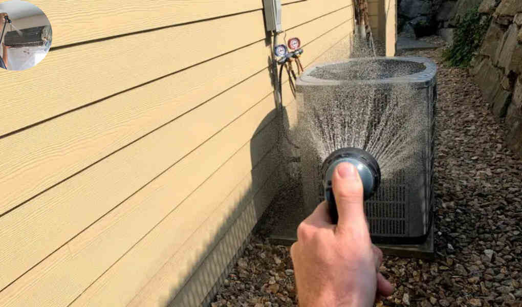 does spraying ac condenser with water help cool house
