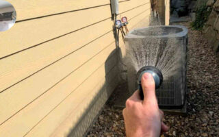 does spraying ac condenser with water help cool house