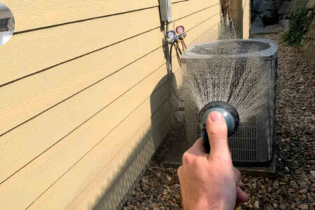does spraying ac condenser with water help cool house