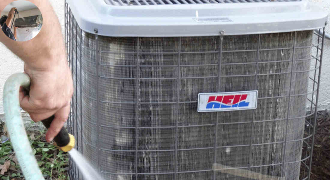 does spraying ac condenser with water help cool house
