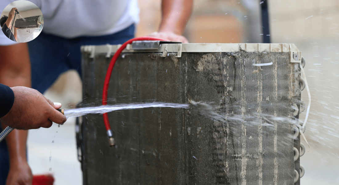 does spraying ac condenser with water help cool house