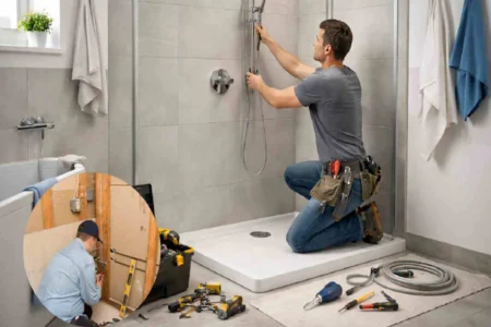 how to install shower home plumbing fixtures