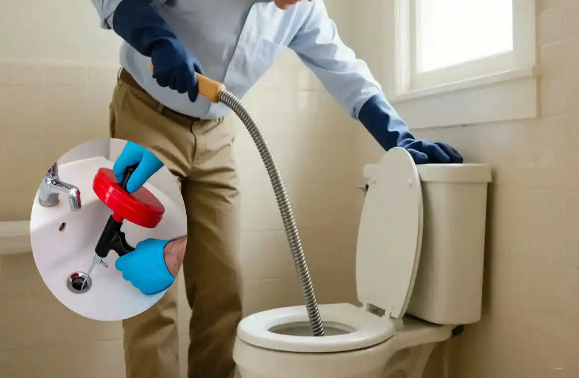 how to use a house plumbing snake toilet