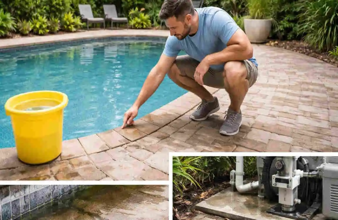 how to find leak in pool house plumbing