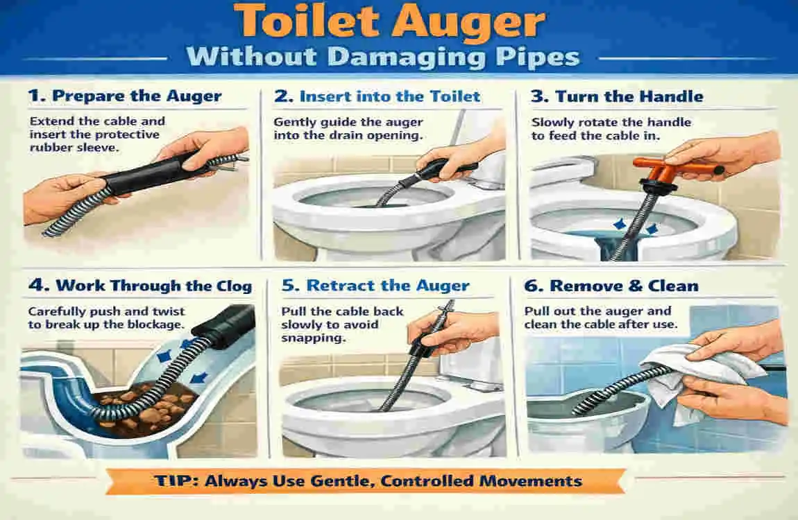 how to use a house plumbing snake toilet