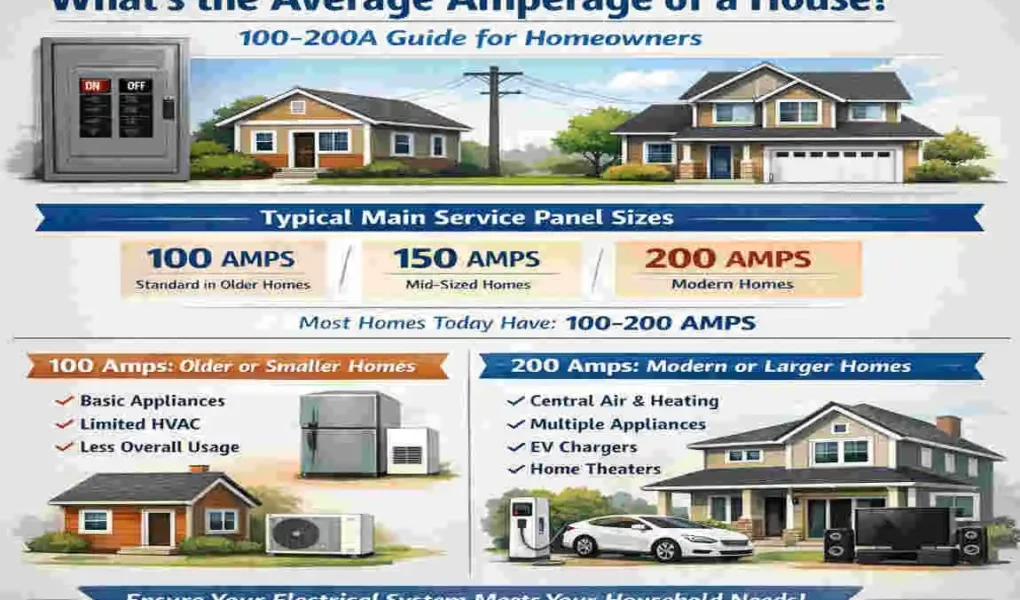 what is the average amperage of a house