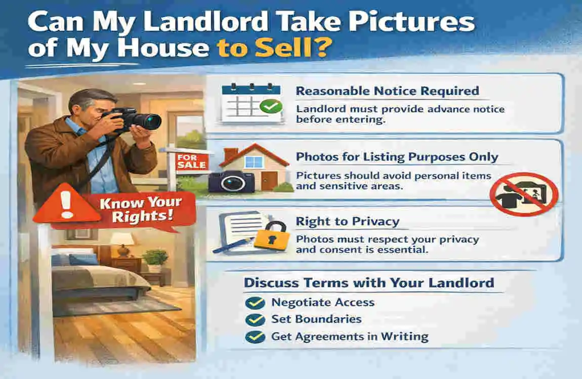 can my landlord take pictures of my house to sell