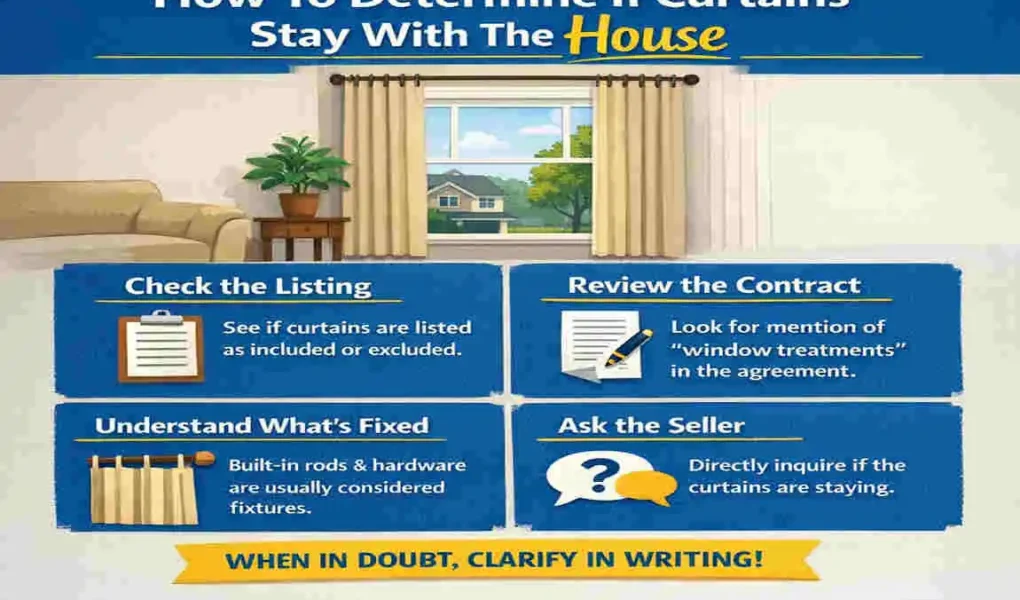 do curtains stay with the house