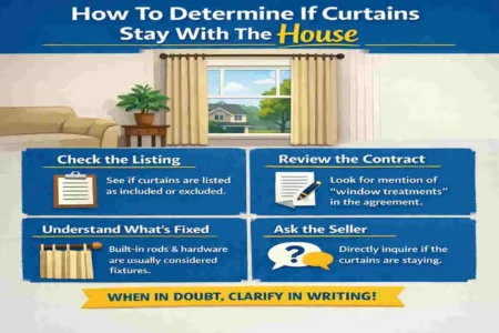 do curtains stay with the house