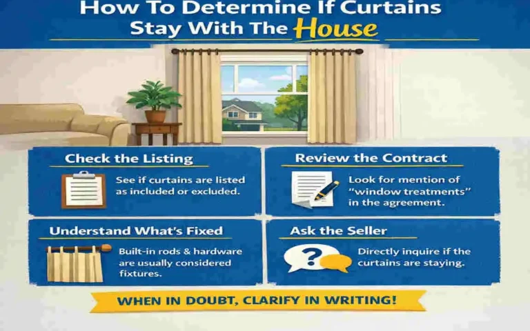 do curtains stay with the house