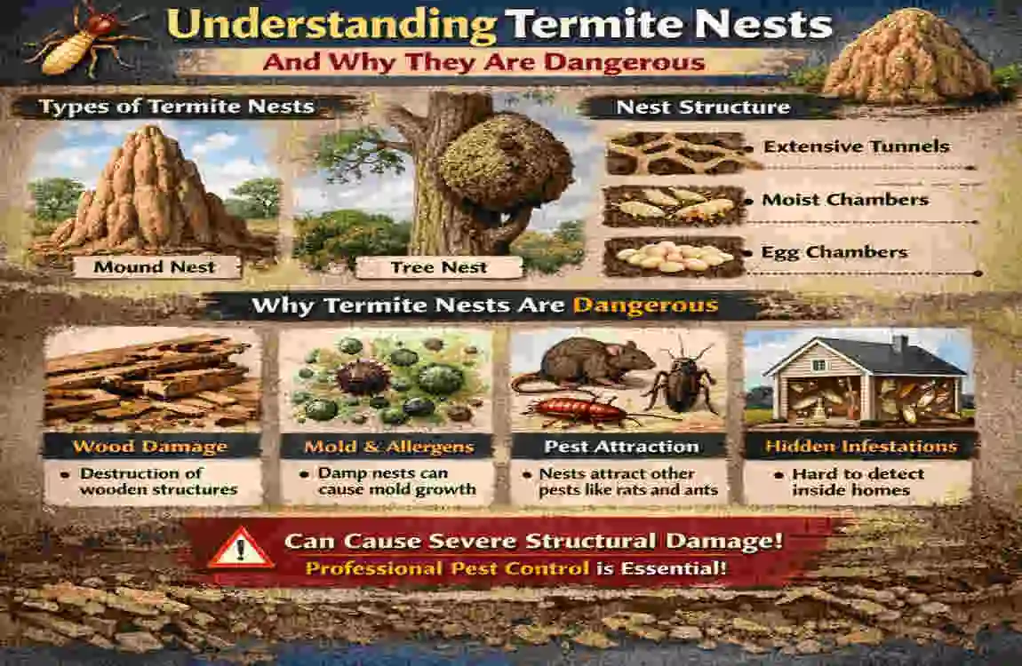 how to find termite nest in house