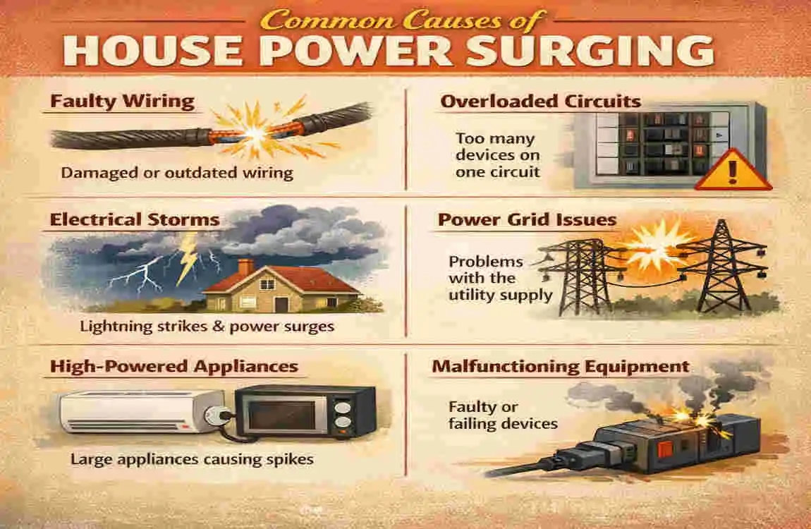 why is my house power surging