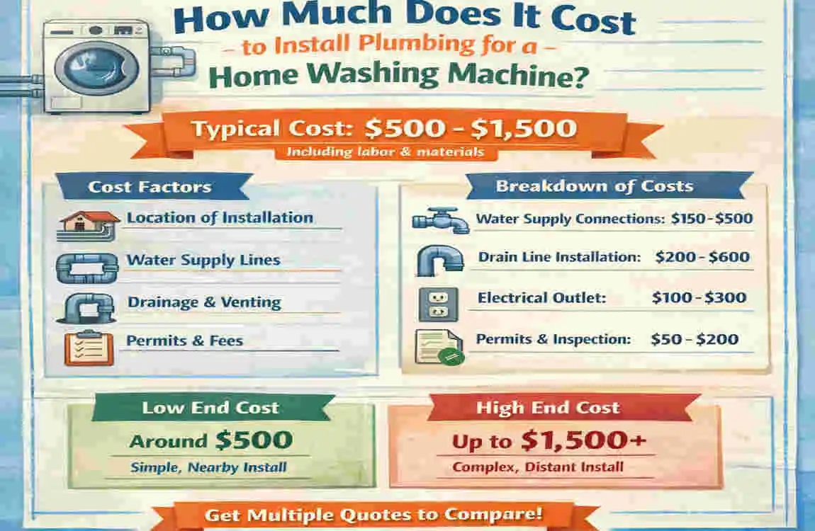 how much does it cost to install plumbing for a home washing machine