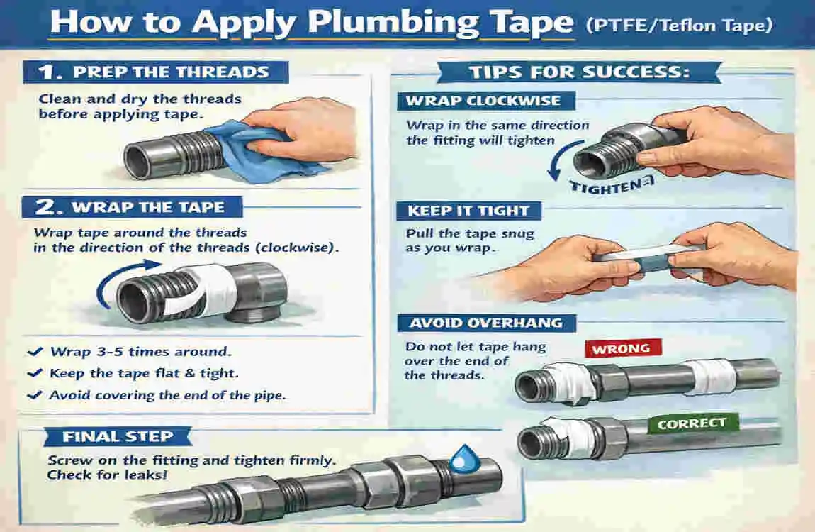 how much house plumbing tape to use