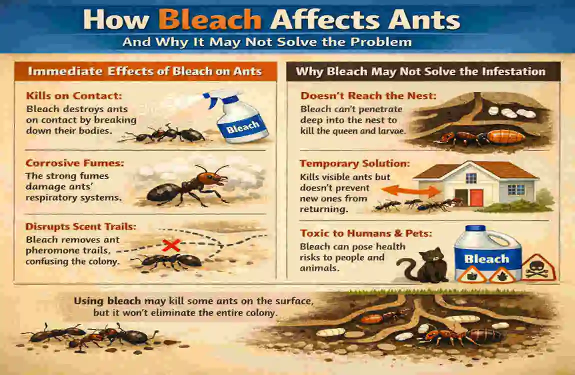 does bleach kill ants in house