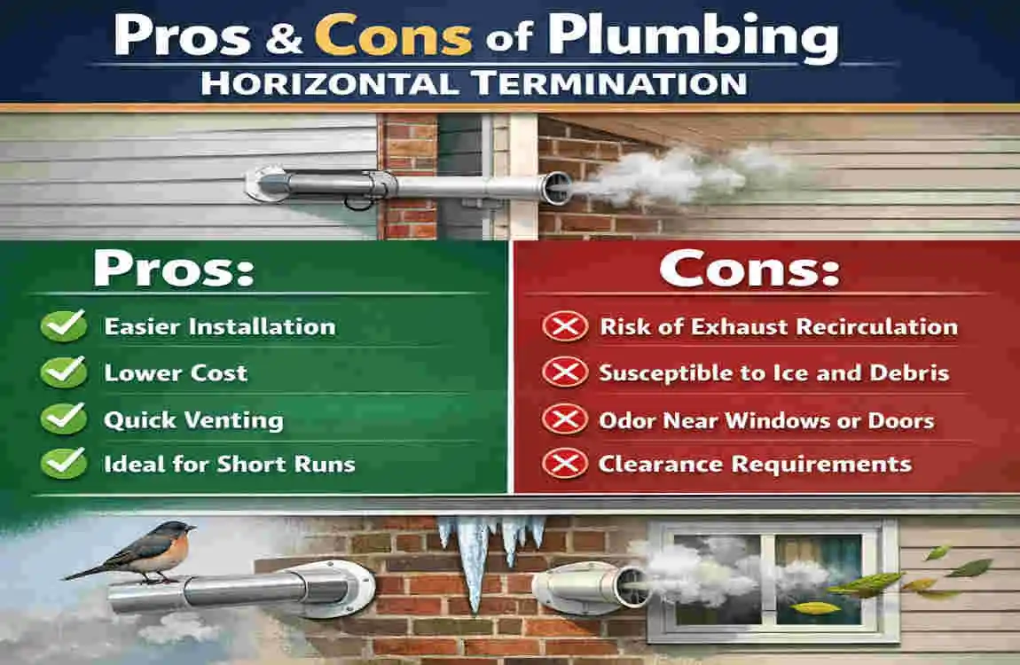 can home plumbing vents terminate horizontally