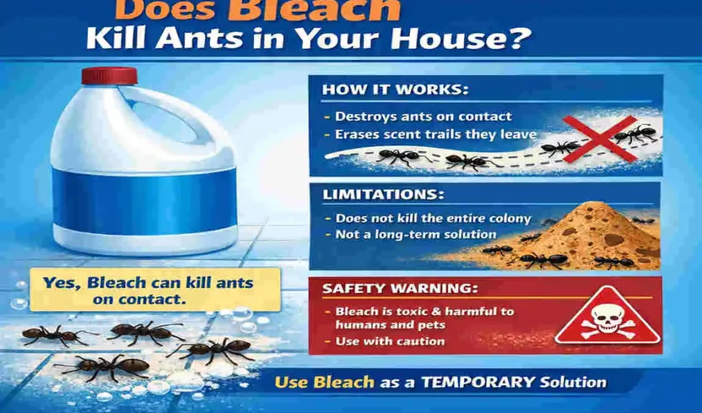 does bleach kill ants in house