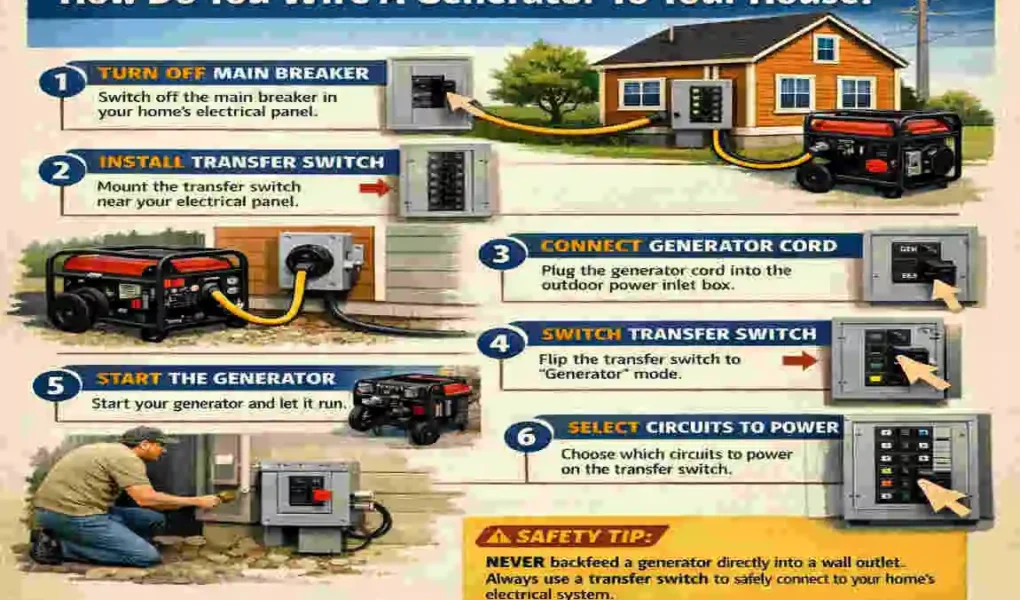 how to wire in a generator to your house