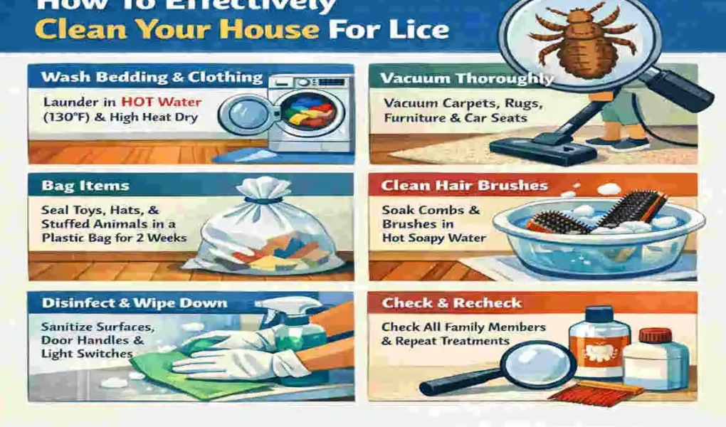 how to clean house for lice