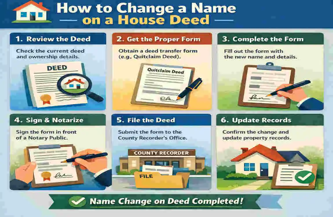 how to change a name on a house deed