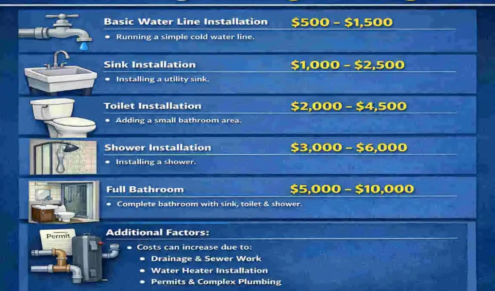how much to add home plumbing to a garage