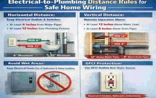 how far does electrical have to be from home plumbing