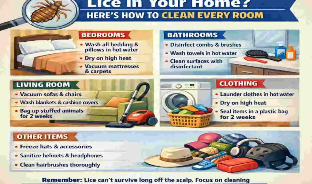 how to clean house for lice