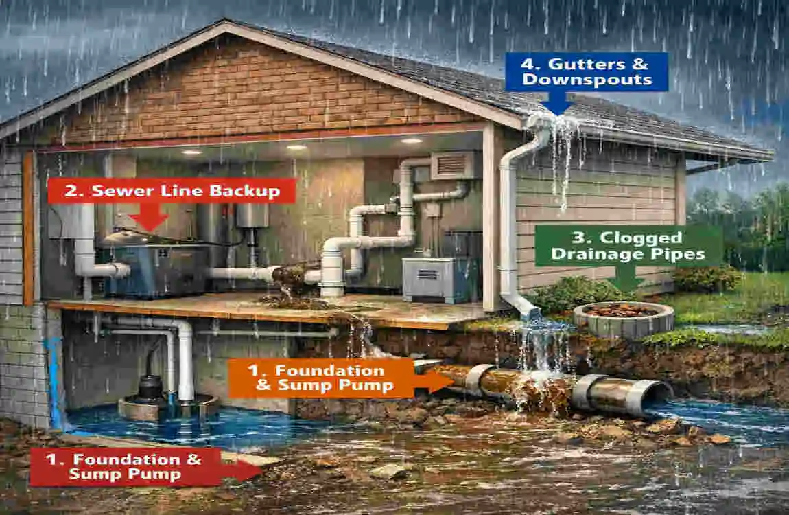 can heavy rain cause home plumbing issues