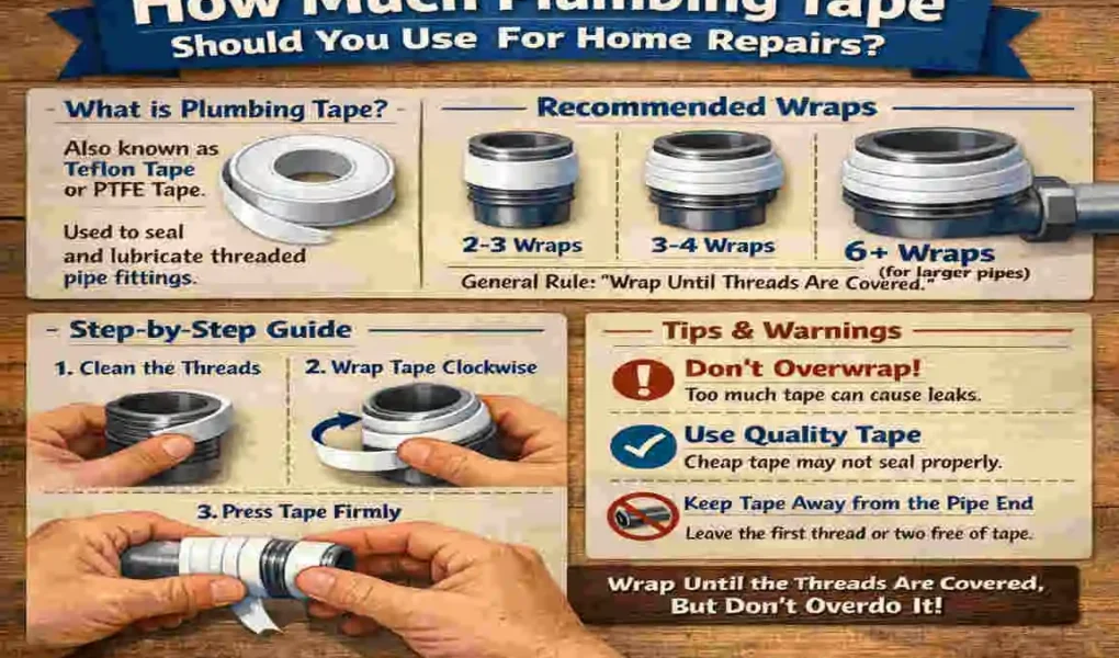 how much house plumbing tape to use