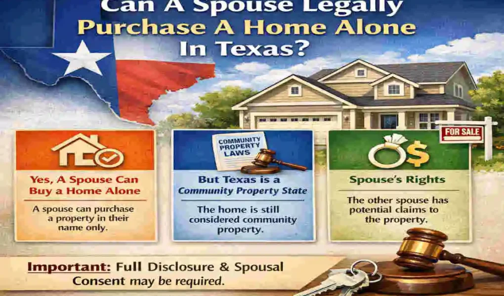 can a spouse buy a house without the other in texas