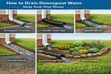 how to drain downspout water away from house