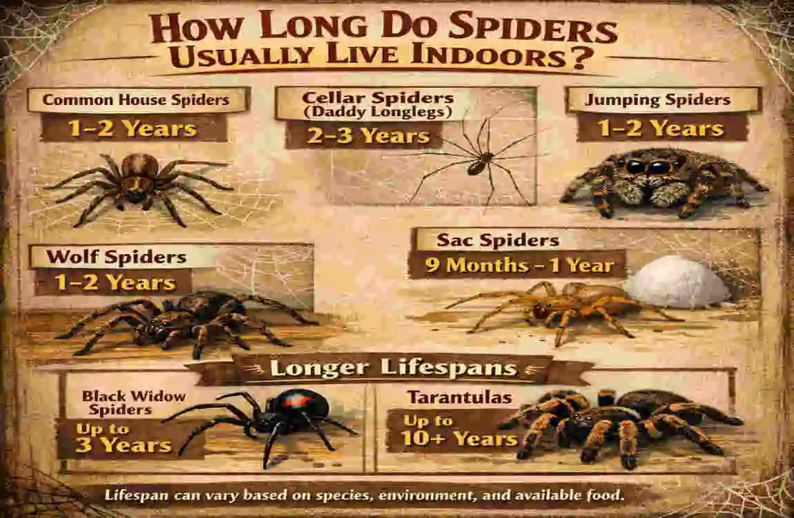how long do spiders live in your house