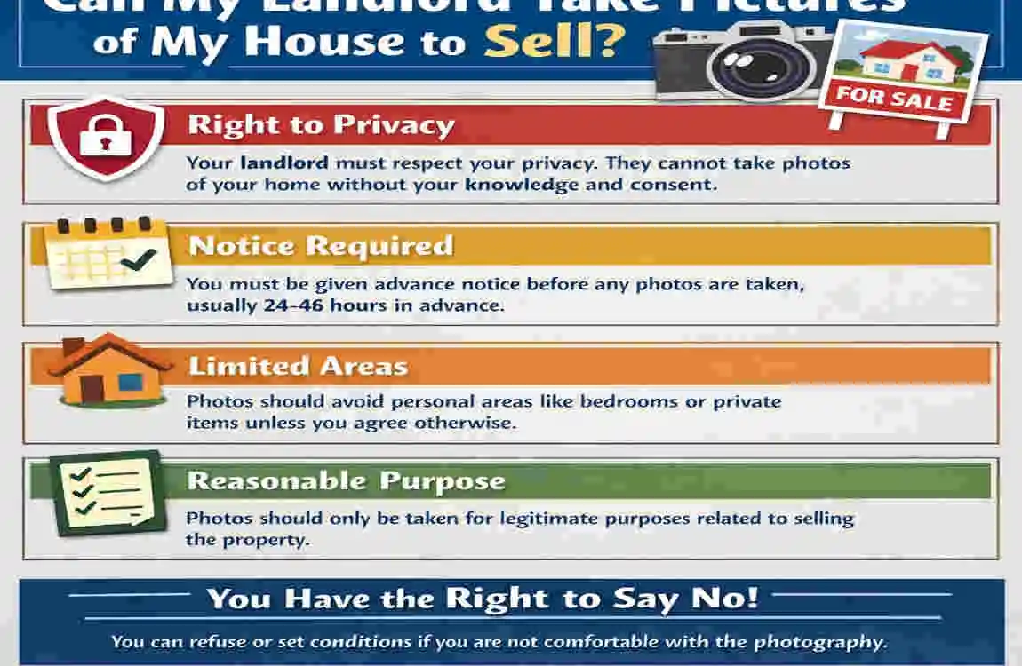 can my landlord take pictures of my house to sell