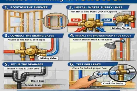 how to install house plumbing for shower
