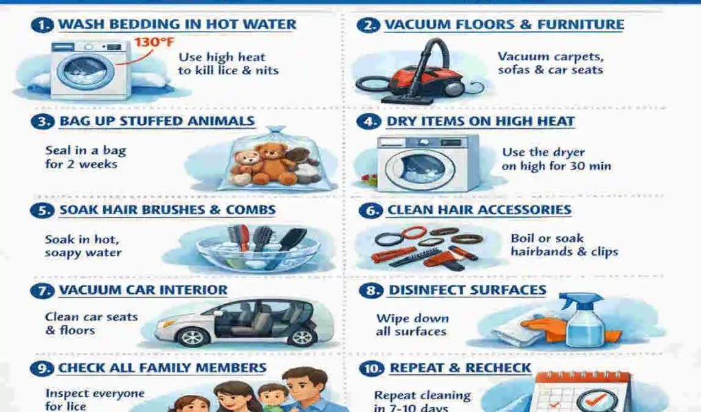 how to clean house for lice