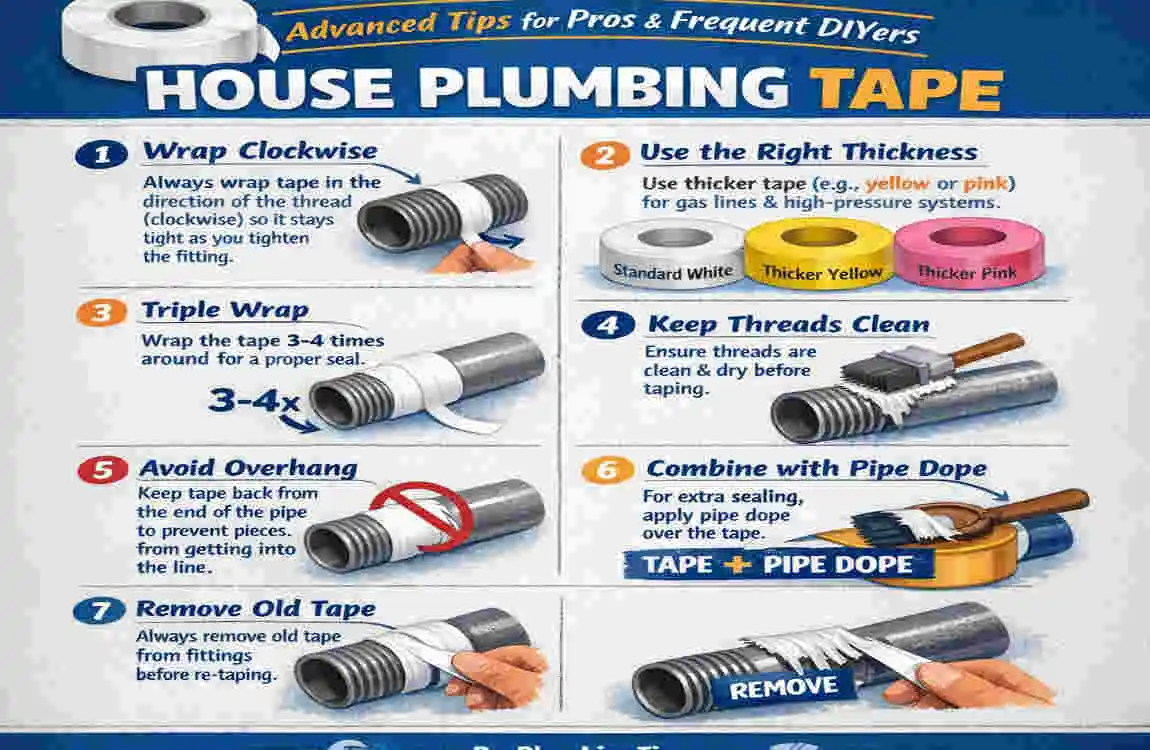 how much house plumbing tape to use