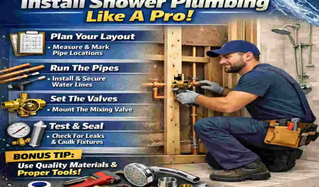 how to install house plumbing for shower
