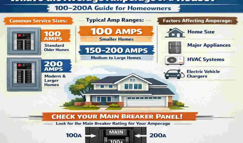 what is the average amperage of a house