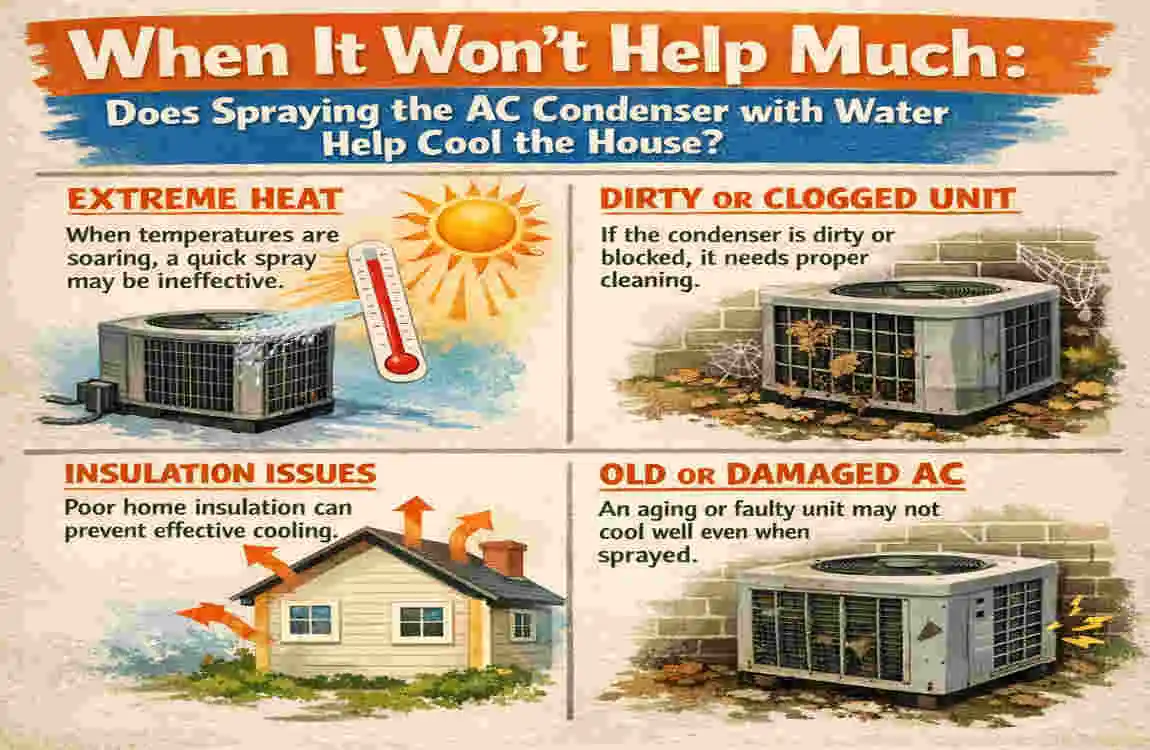 does spraying ac condenser with water help cool house