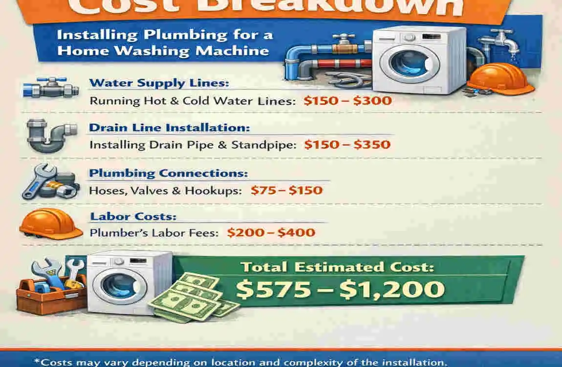 how much does it cost to install plumbing for a home washing machine