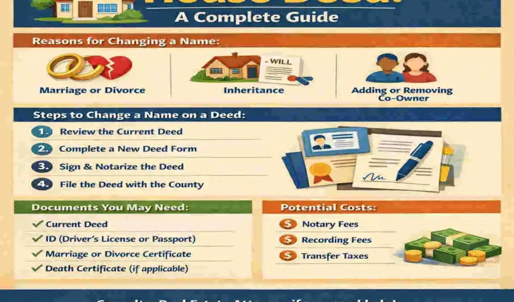 how to change a name on a house deed