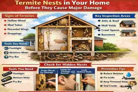 how to find termite nest in house