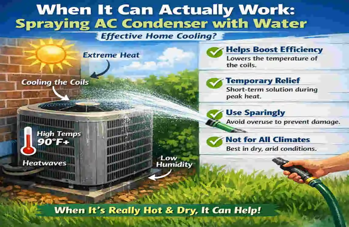 Spraying water on an AC condenser is an effective method to improve home cooling efficiency...